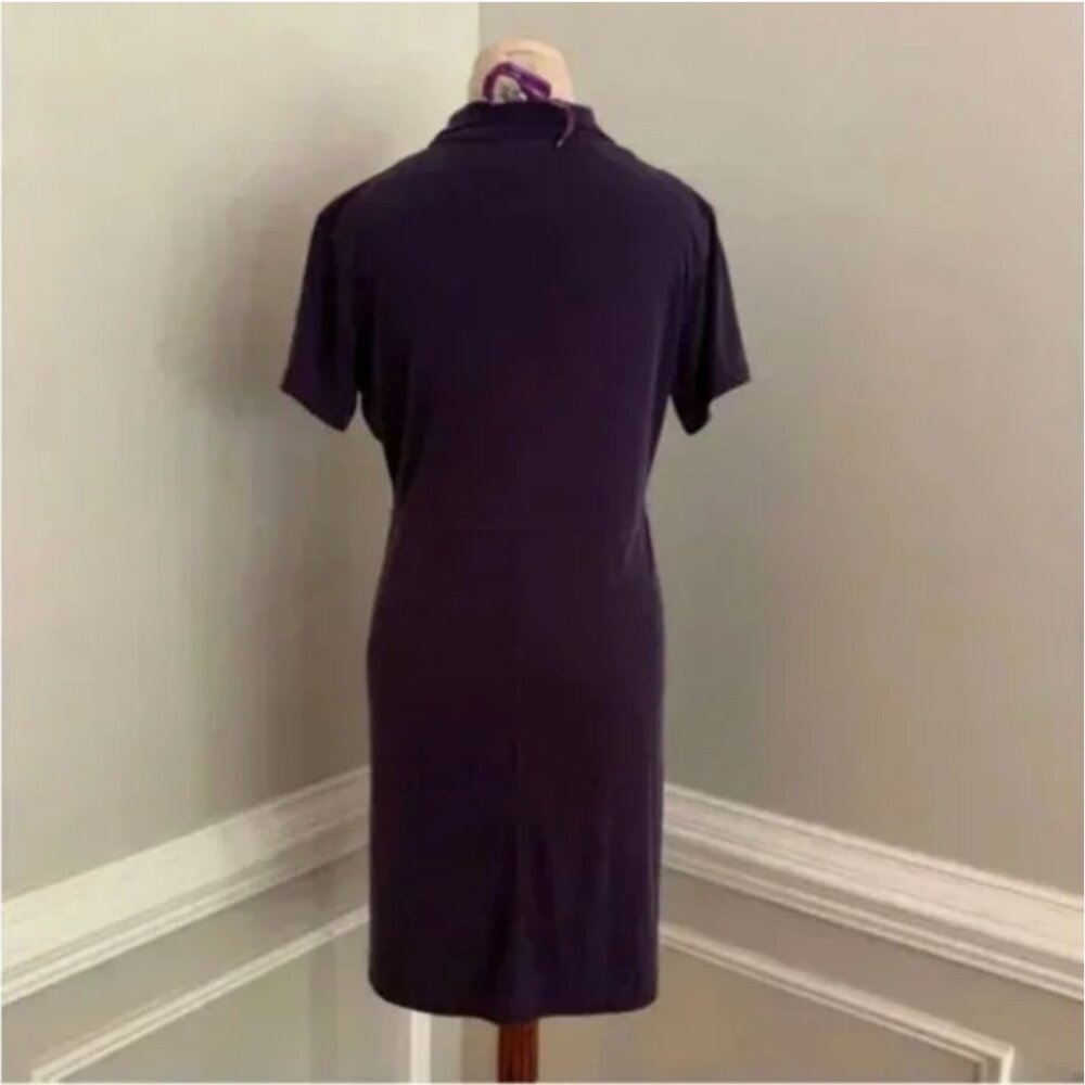 Laura Leigh Ltd. Sport Women's Purple Comfort Stretch Split Neck Dress Medium - Picture 2 of 6